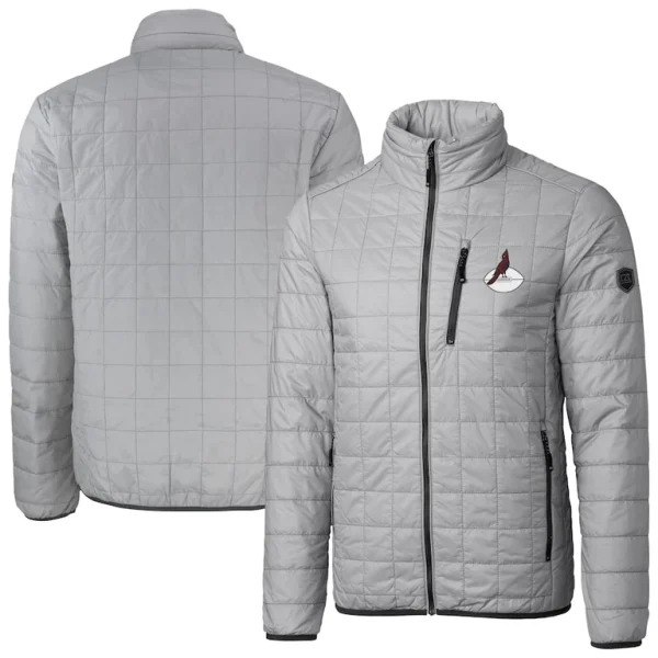 Arizona cardinals cutter buck big tall rainier primaloft eco insulated full zip puffer jacket Gray