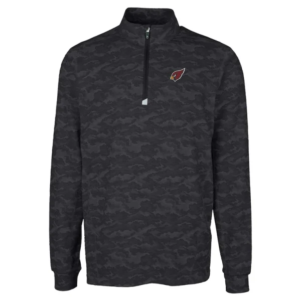 Arizona cardinals cutter buck big tall traverse eco camo tri blend drytec quarter zip jacket Black 2XB