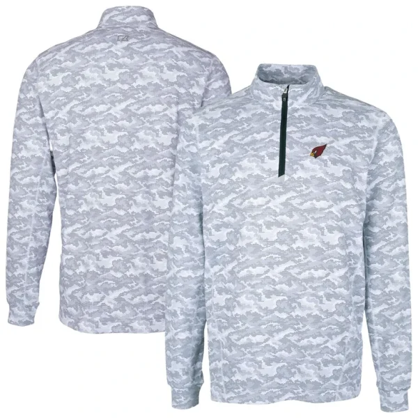 Arizona cardinals cutter buck big tall traverse eco camo tri blend drytec quarter zip jacket Charcoal