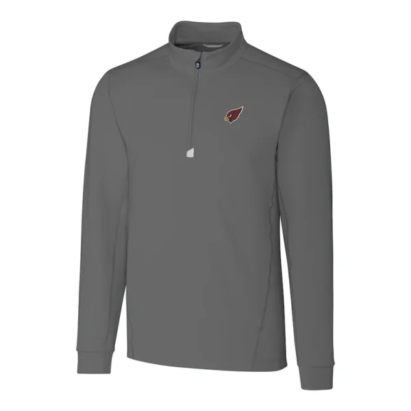 Arizona cardinals cutter buck big tall traverse stretch quarter zip top Gray 2XB