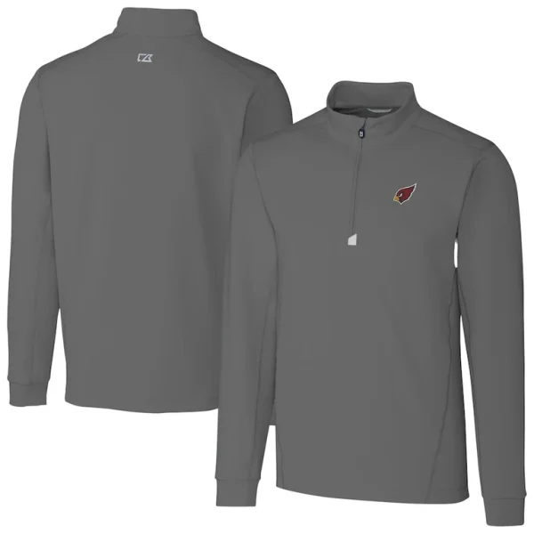 Arizona cardinals cutter buck big tall traverse stretch quarter zip top Gray