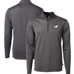 Arizona cardinals cutter buck big tall virtue eco pique micro stripe tri blend quarter zip jacket Black
