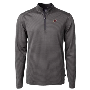 Arizona cardinals cutter buck big tall virtue eco pique micro stripe tri blend quarter zip jacket Black 2XB