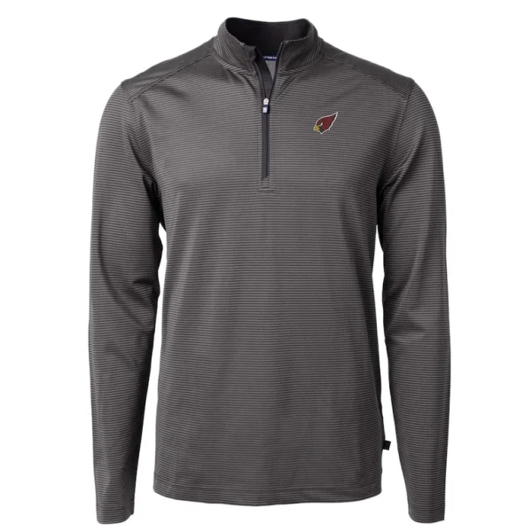 Arizona cardinals cutter buck big tall virtue eco pique micro stripe tri blend quarter zip jacket Black 2XB