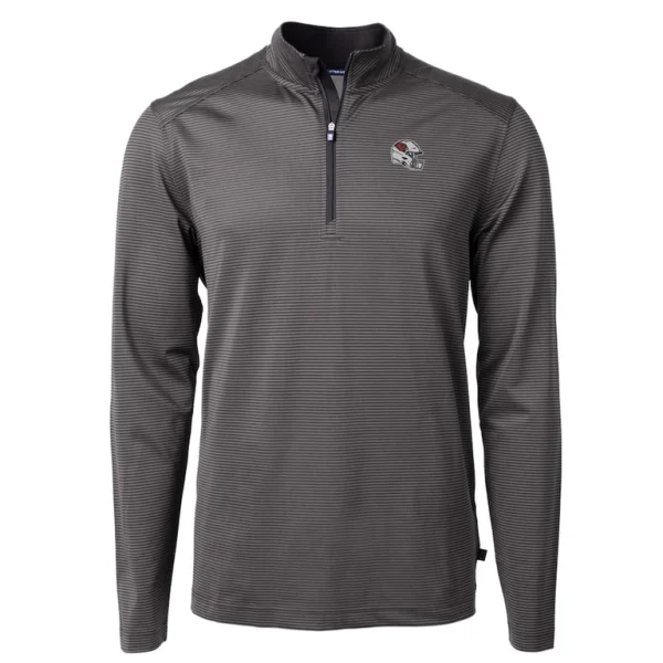 Arizona cardinals cutter buck big tall virtue eco pique micro stripe tri blend quarter zip jacket Black 2XB