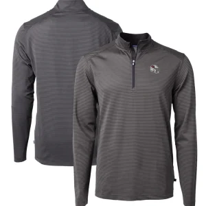 Arizona cardinals cutter buck big tall virtue eco pique micro stripe tri blend quarter zip jacket Black