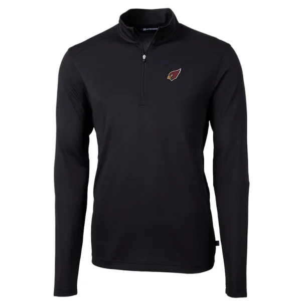 Arizona cardinals cutter buck big tall virtue eco pique quarter zip pullover jacket Black