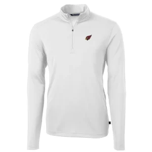 Arizona cardinals cutter buck big tall virtue eco pique quarter zip pullover jacket White