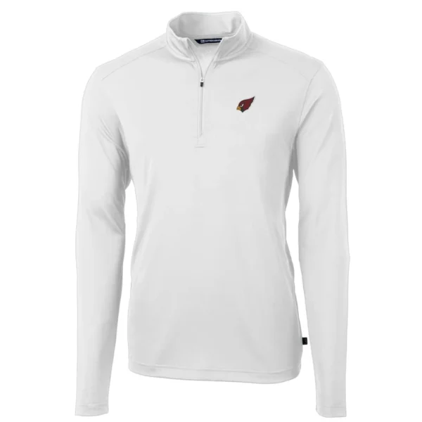 Arizona cardinals cutter buck big tall virtue eco pique quarter zip pullover jacket White