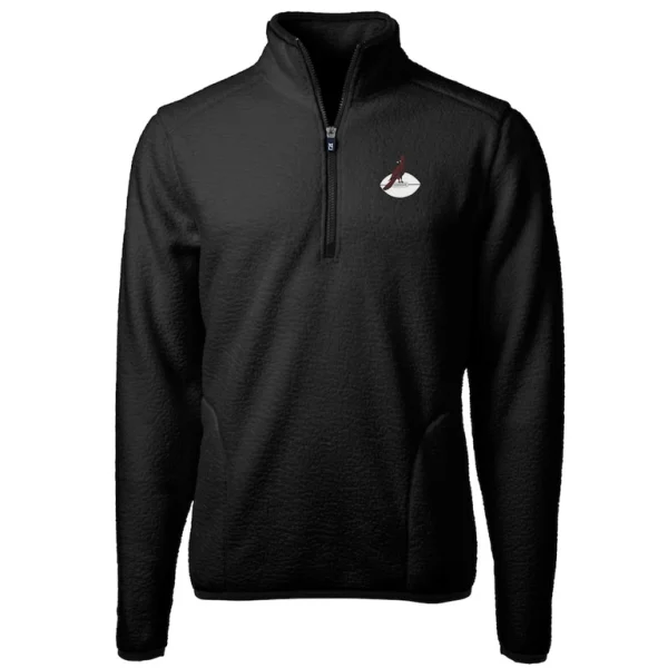 Arizona cardinals cutter buck cascade eco sherpa fleece big tall quarter zip throwback jacket Black 2XB