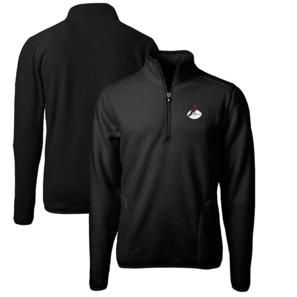 Arizona cardinals cutter buck cascade eco sherpa fleece big tall quarter zip throwback jacket Black
