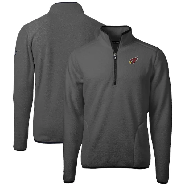 Arizona cardinals cutter buck cascade eco sherpa fleece quarter zip pullover jacket Gray
