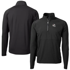 Arizona cardinals cutter buck helmet adapt eco knit hybrid recycled quarter zip pullover top Black