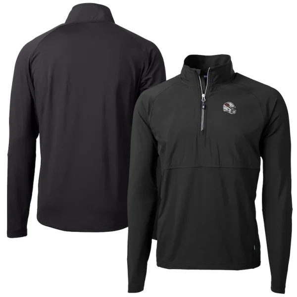 Arizona cardinals cutter buck helmet adapt eco knit hybrid recycled quarter zip pullover top Black