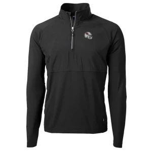 Arizona cardinals cutter buck helmet adapt eco knit hybrid recycled quarter zip pullover top Black M
