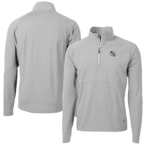 Arizona cardinals cutter buck helmet adapt eco knit hybrid recycled quarter zip pullover top Silver
