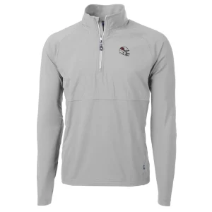 Arizona cardinals cutter buck helmet adapt eco knit hybrid recycled quarter zip pullover top Silver M