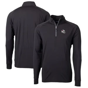 Arizona cardinals cutter buck helmet adapt eco knit stretch recycled quarter zip pullover top Black