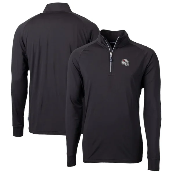 Arizona cardinals cutter buck helmet adapt eco knit stretch recycled quarter zip pullover top Black