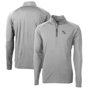 Arizona cardinals cutter buck helmet adapt eco knit stretch recycled quarter zip pullover top Silver