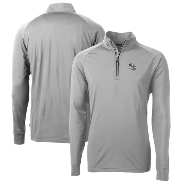 Arizona cardinals cutter buck helmet adapt eco knit stretch recycled quarter zip pullover top Silver