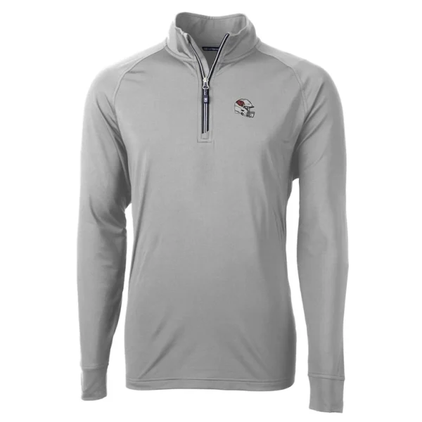 Arizona cardinals cutter buck helmet adapt eco knit stretch recycled quarter zip pullover top Silver M