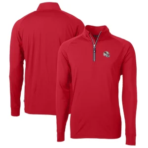 Arizona cardinals cutter buck helmet adapt eco knit stretch recycled quarter zip pullover top cardinal Cardinal