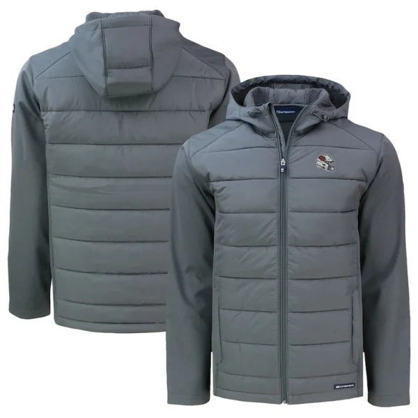 Arizona cardinals cutter buck helmet big tall evoke hybrid eco softshell recycled full zip jacket Gray