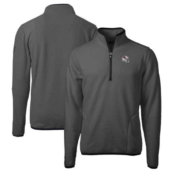 Arizona cardinals cutter buck helmet cascade eco sherpa fleece quarter zip pullover jacket Grayblack