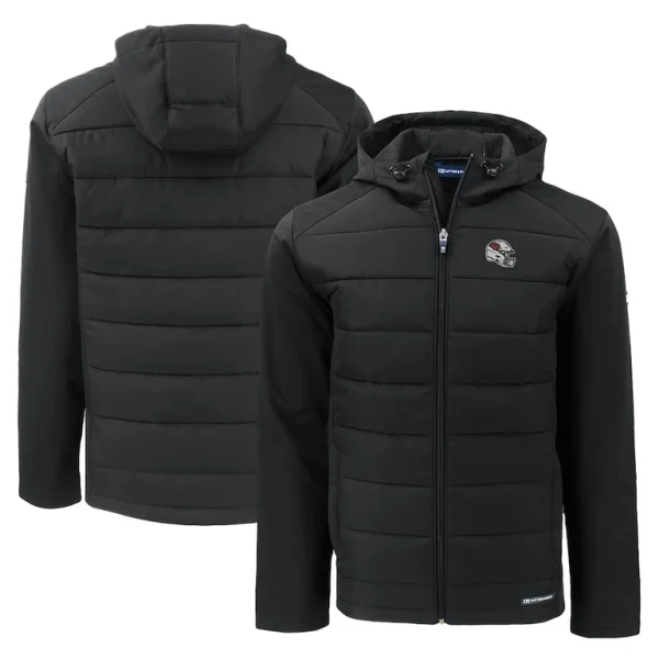 Arizona cardinals cutter buck helmet evoke hybrid eco softshell recycled full zip hoodie jacket Black