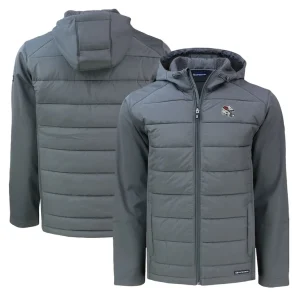Arizona cardinals cutter buck helmet evoke hybrid eco softshell recycled full zip hoodie jacket Gray