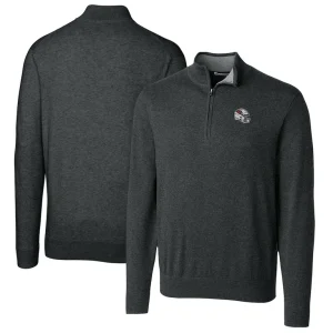 Arizona cardinals cutter buck helmet lakemont tri blend quarter zip pullover sweater Charcoal