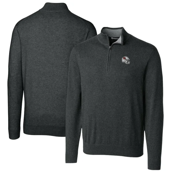 Arizona cardinals cutter buck helmet lakemont tri blend quarter zip pullover sweater Charcoal