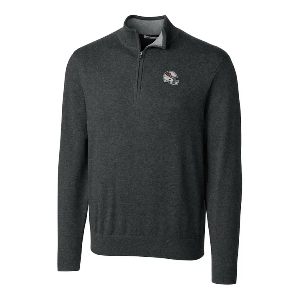 Arizona cardinals cutter buck helmet lakemont tri blend quarter zip pullover sweater Charcoal M