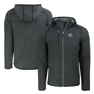 Arizona cardinals cutter buck helmet mainsail sweater knit full zip hoodie Heather charcoal