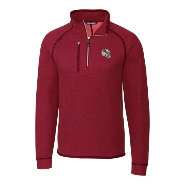 Arizona cardinals cutter buck helmet mainsail sweater knit half zip pullover jacket Red M