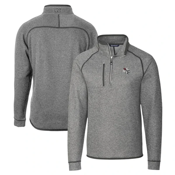 Arizona cardinals cutter buck helmet mainsail sweater knit half zip pullover jacket Silver