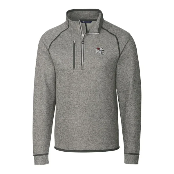 Arizona cardinals cutter buck helmet mainsail sweater knit half zip pullover jacket Silver M