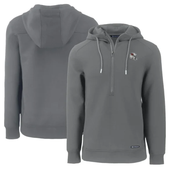Arizona cardinals cutter buck helmet roam eco half zip recycled pullover hoodie Gray