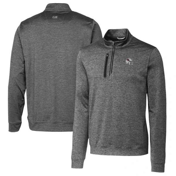 Arizona cardinals cutter buck helmet stealth heathered quarter zip pullover top Gray