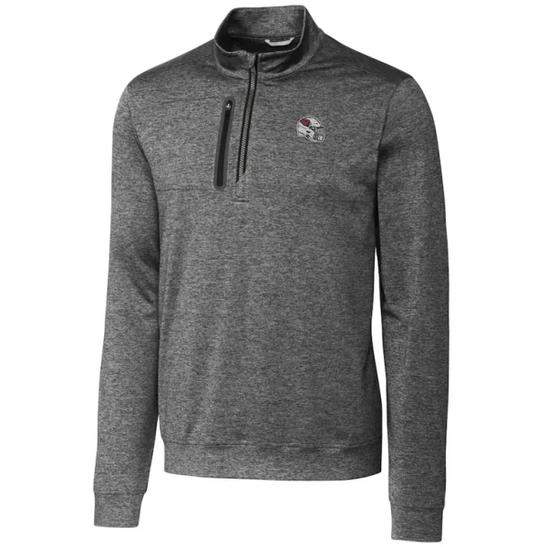 Arizona cardinals cutter buck helmet stealth heathered quarter zip pullover top Gray M
