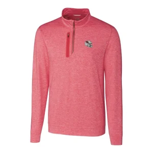 Arizona cardinals cutter buck helmet stealth heathered quarter zip pullover top Red M