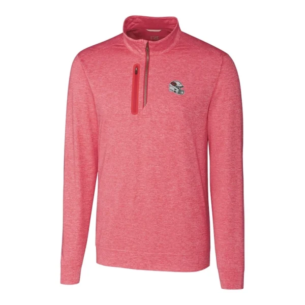 Arizona cardinals cutter buck helmet stealth heathered quarter zip pullover top Red M
