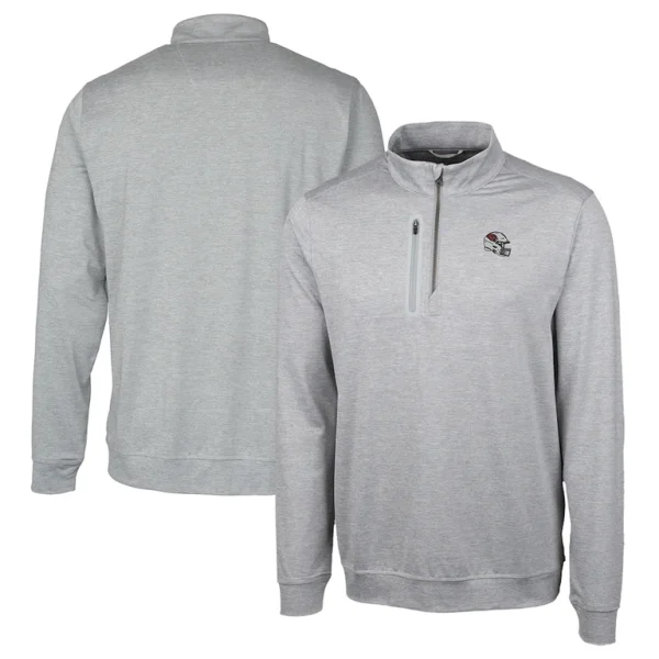 Arizona cardinals cutter buck helmet stealth heathered quarter zip pullover top Silver