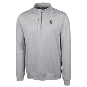 Arizona cardinals cutter buck helmet stealth heathered quarter zip pullover top Silver M