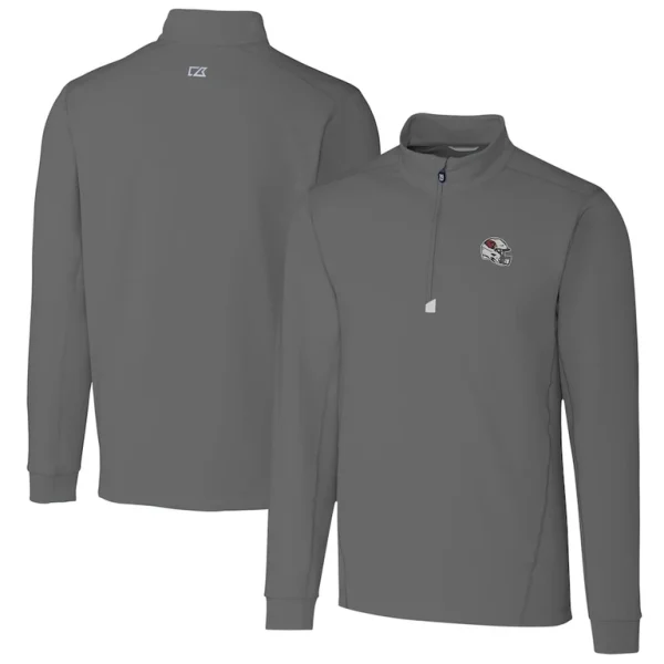 Arizona cardinals cutter buck helmet traverse stretch quarter zip pullover top Gray