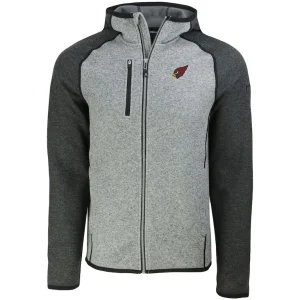 Arizona cardinals cutter buck mainsail full zip hooded jacket Heather gray M