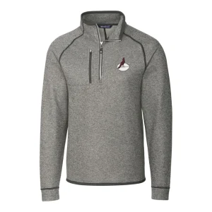 Arizona cardinals cutter buck mainsail sweater knit big tall half zip pullover jacket Heather gray 2XB