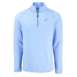 Arizona cardinals cutter buck peshastin eco fleece recycled raglan quarter zip top Powder blue M
