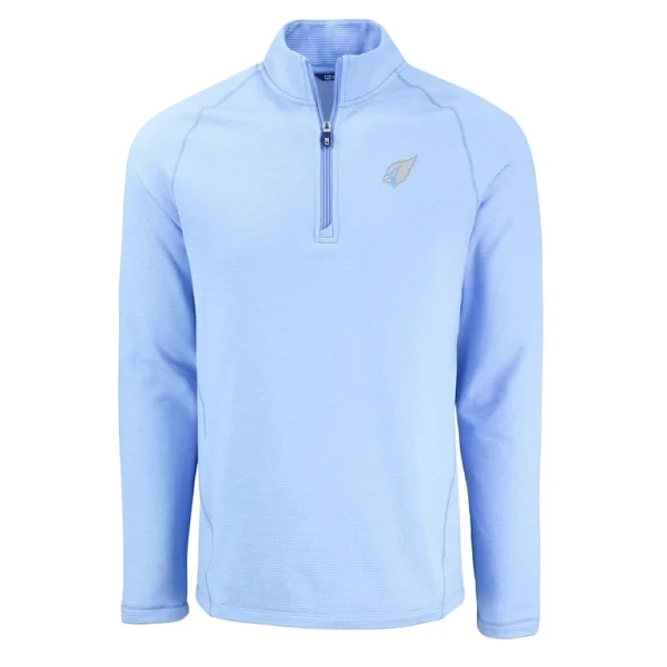 Arizona cardinals cutter buck peshastin eco fleece recycled raglan quarter zip top Powder blue M